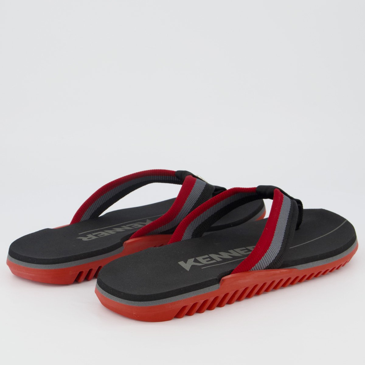 Chinelo Kenner NK6 Pro tricolor Preto e Vermelho Preto 4