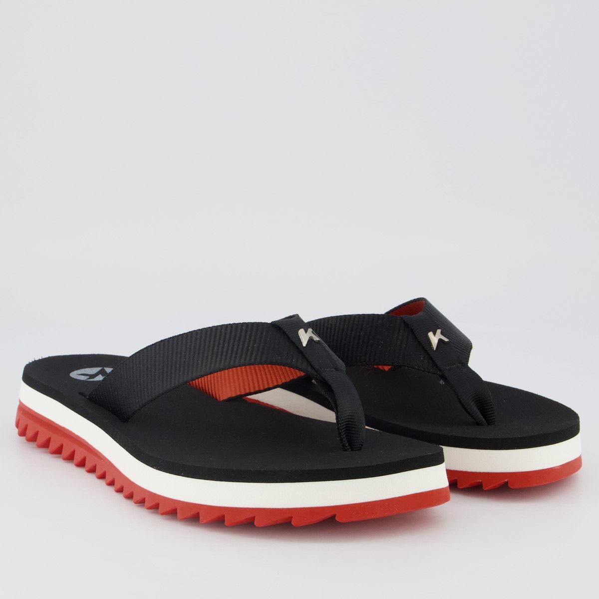 Chinelo Kenner Kyra Feminino Preto e Vermelho Preto 3