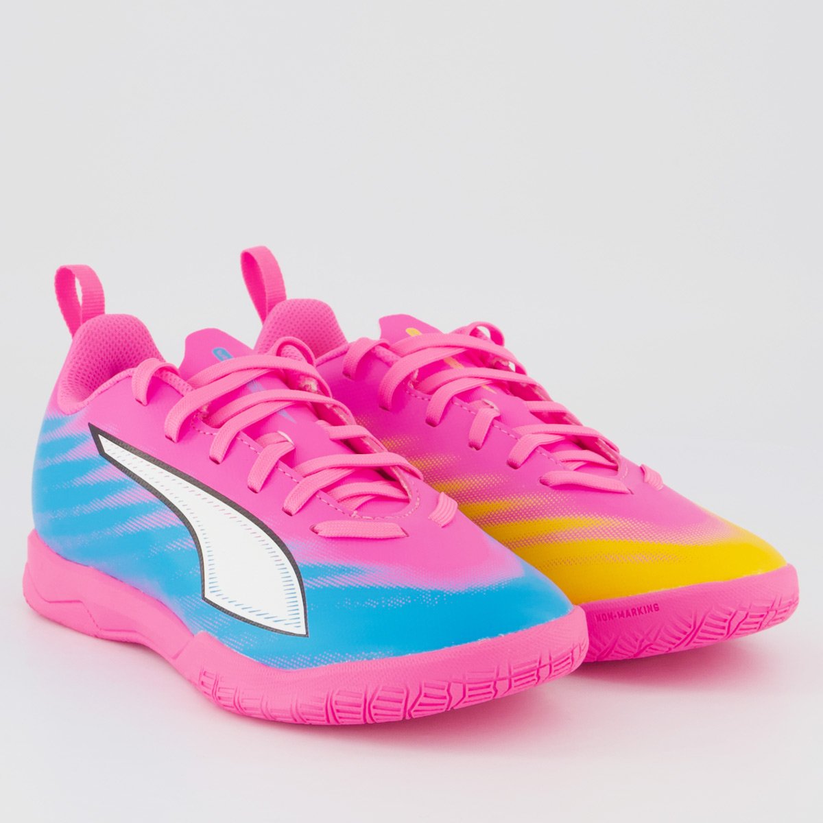 Chuteira Puma Ultra 6 Play Futsal Juvenil Rosa Rosa 2