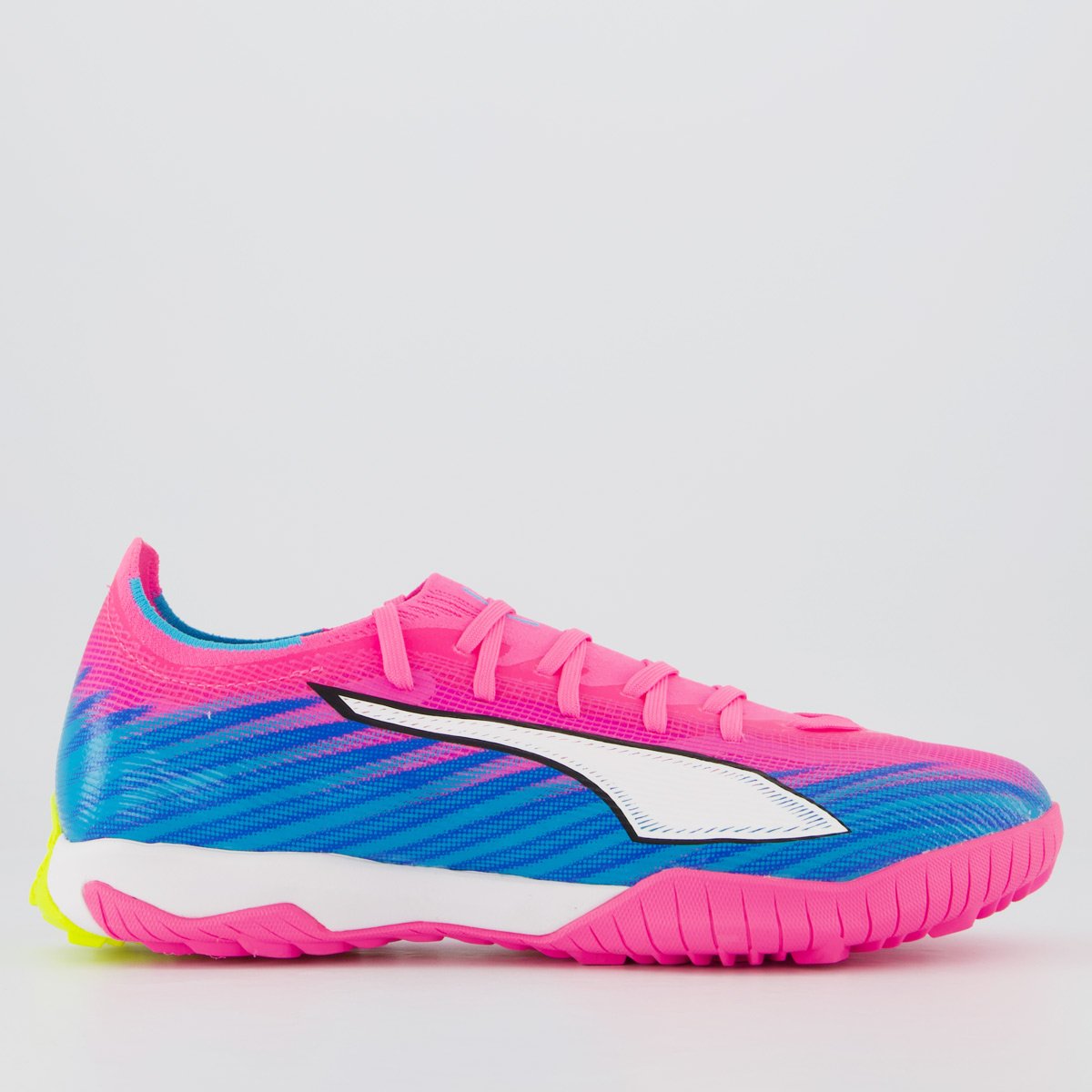 Chuteira Puma Ultra 6 Match Society Rosa e Amarela