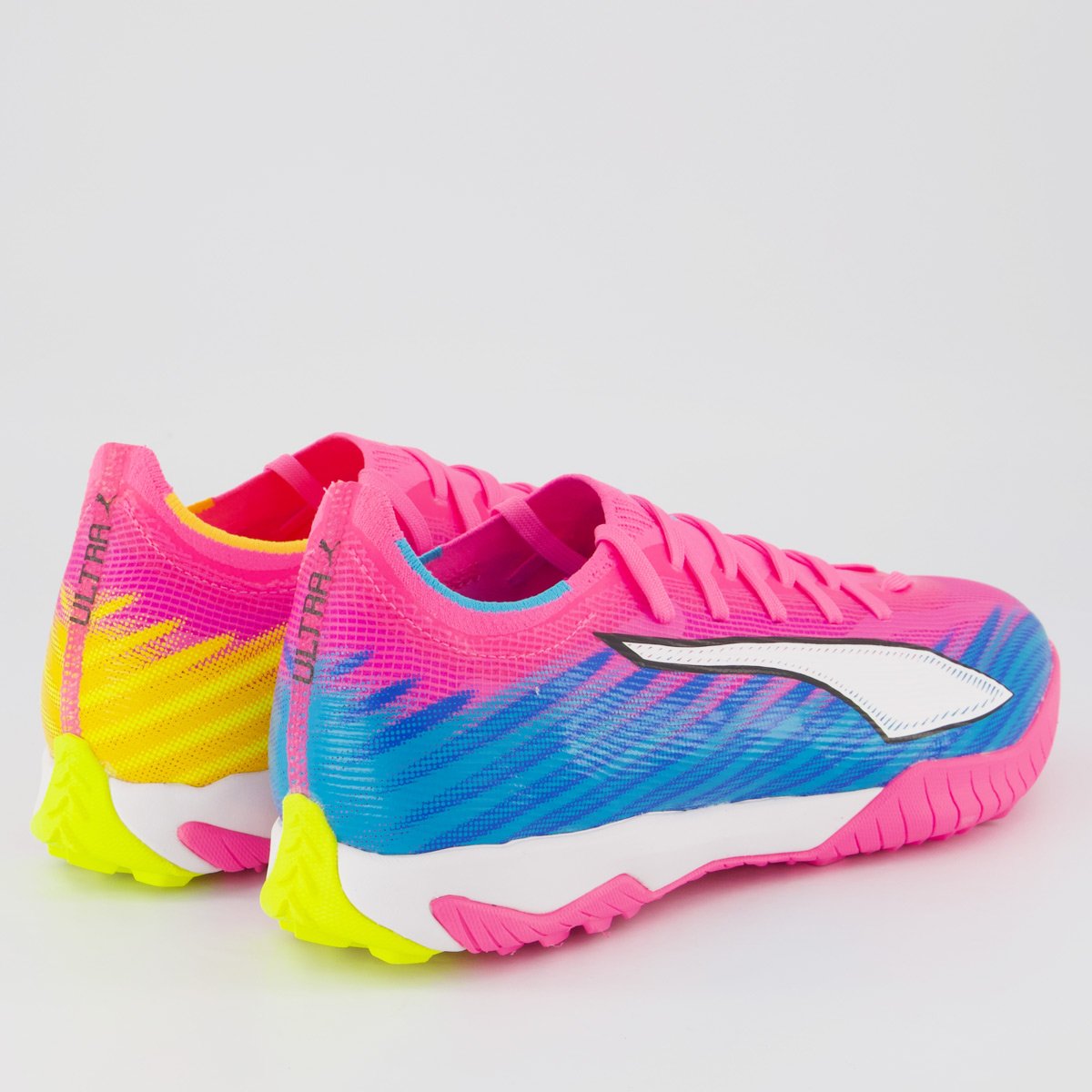 Chuteira Puma Ultra 6 Match Society Rosa e Amarela Rosa 3