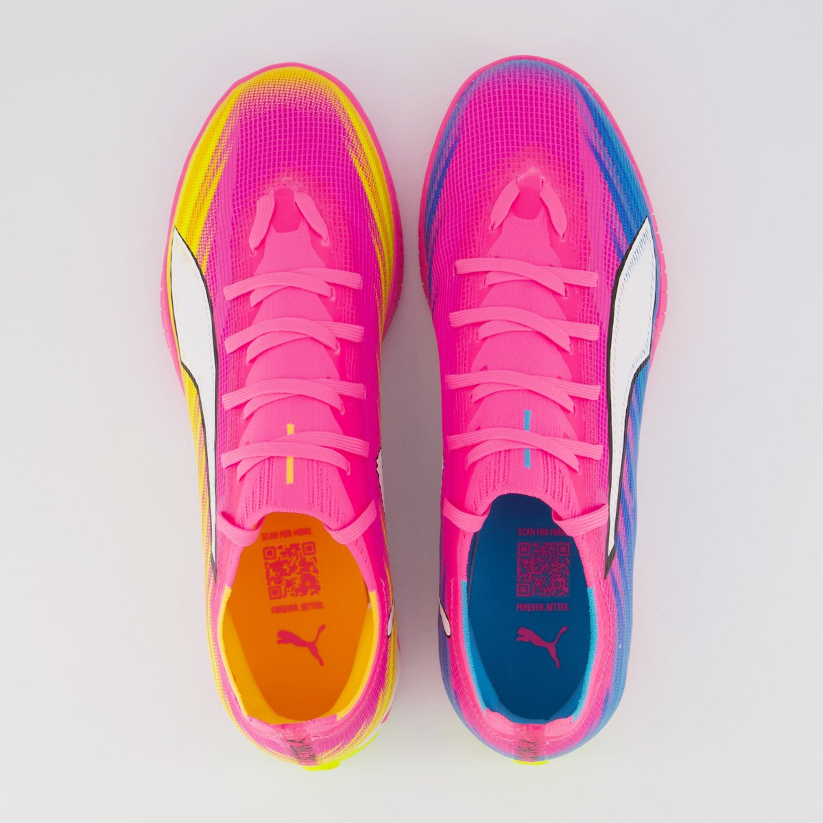 Chuteira Puma Ultra 6 Match Society Rosa e Amarela Rosa 4