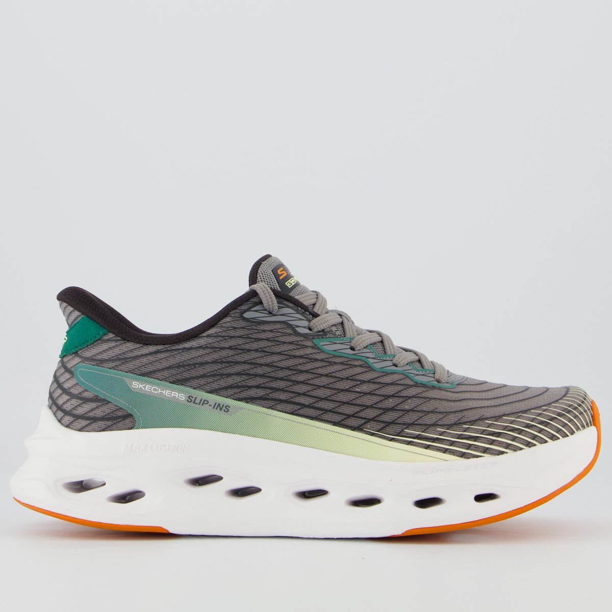 Tênis Skechers Max Cushioning Glide-Step Cinza Escuro