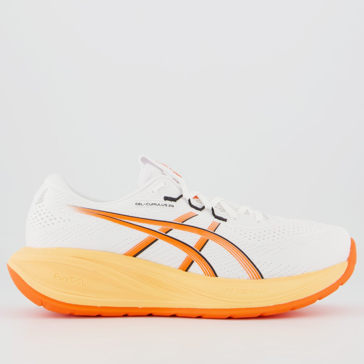 Tênis Asics Gel Cumulus 28 Branco e Laranja