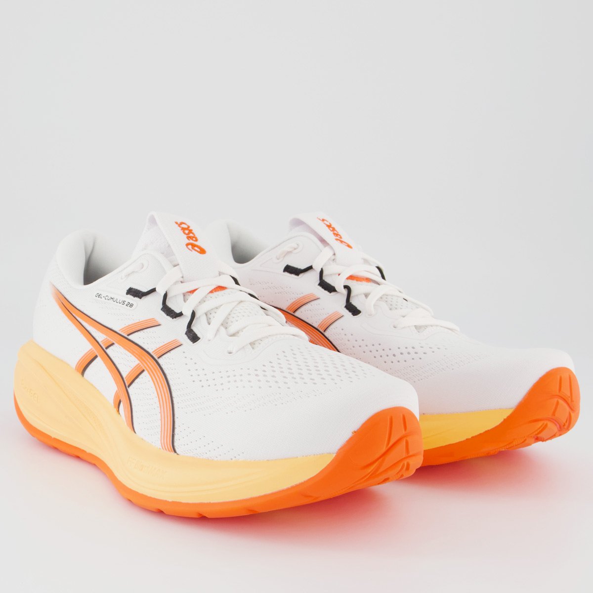Tênis Asics Gel Cumulus 28 Branco e Laranja Branco/Laranja 2