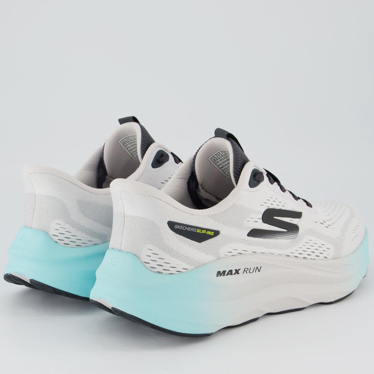 Tênis Skechers Max Run Branco e Azul Branco 3
