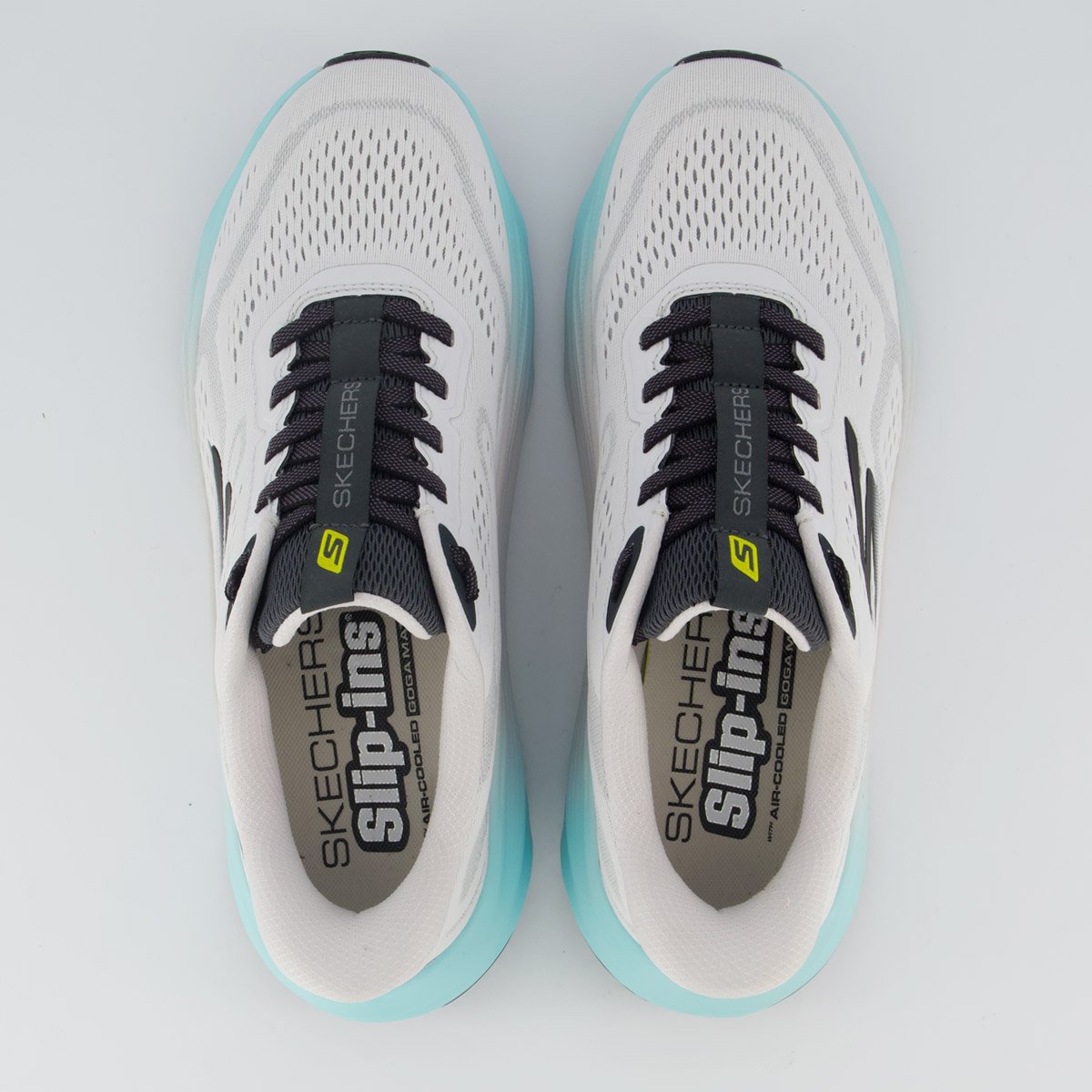 Tênis Skechers Max Run Branco e Azul Branco 4