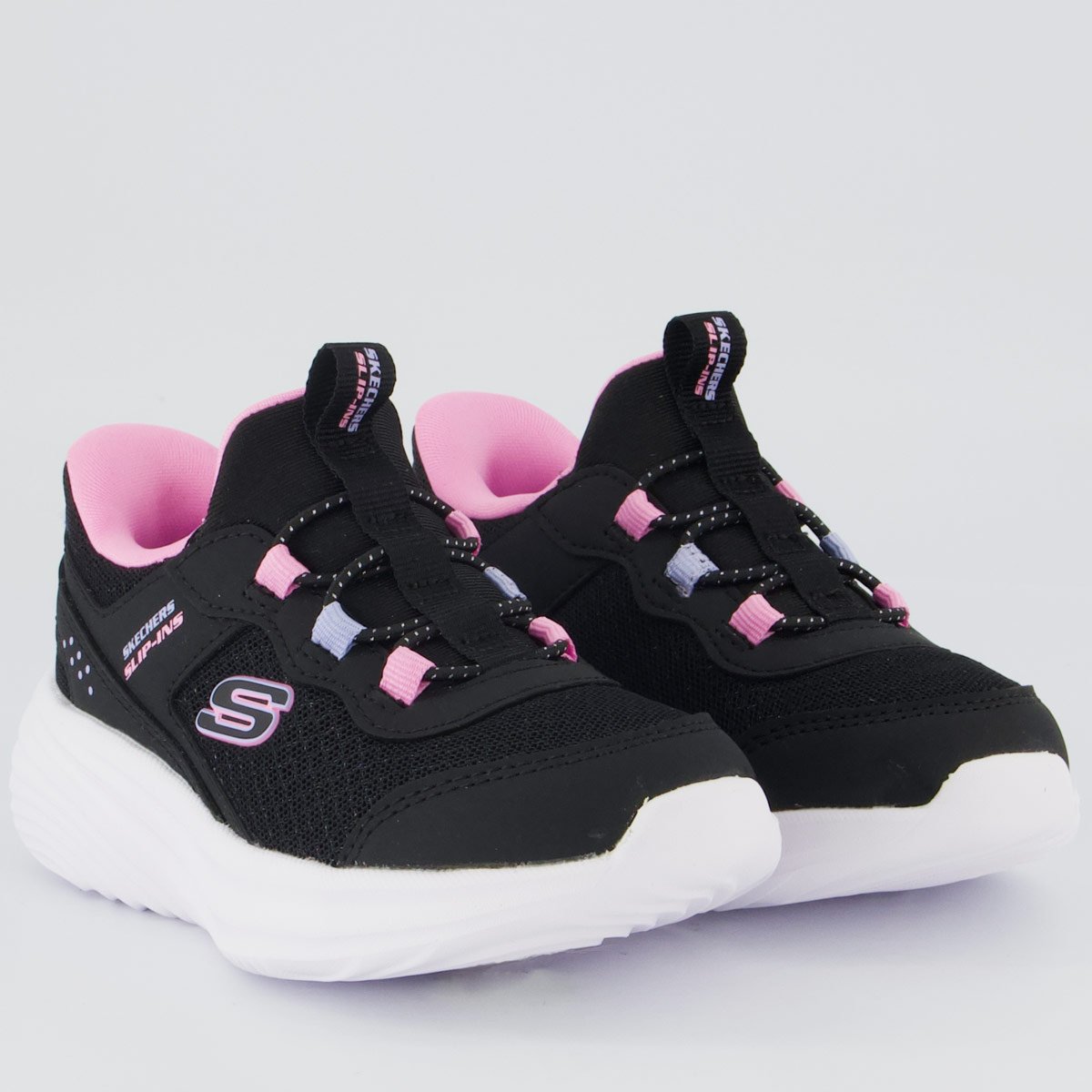 Tênis Skechers Bounder Pro Infantil Preto e Rosa Preto 2
