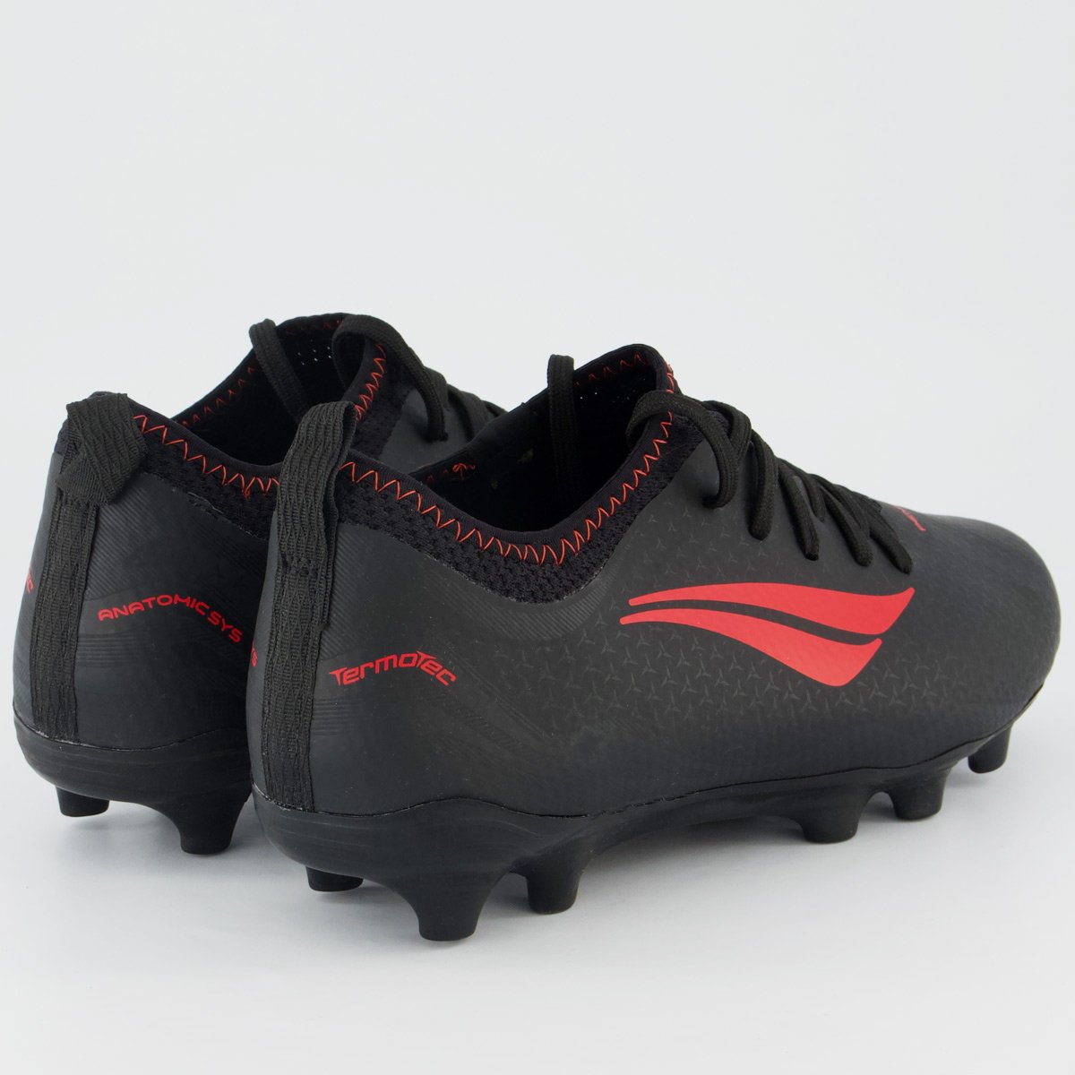 Chuteira Penalty S11 Locker Ecoknit XXI Campo Preta e Vermelha Preto 3