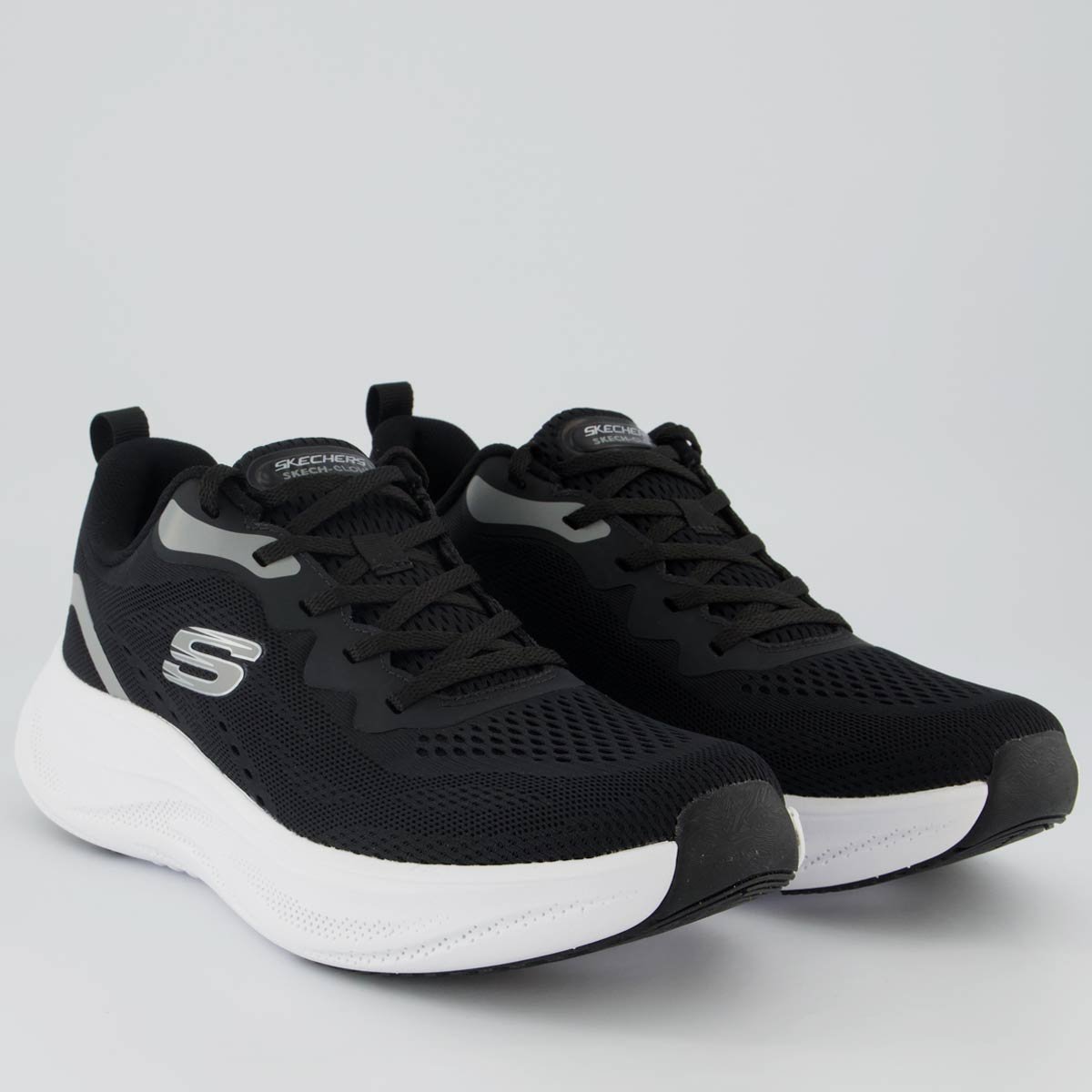 Tênis Skechers Skech Cloud Preto e Branco Preto 2