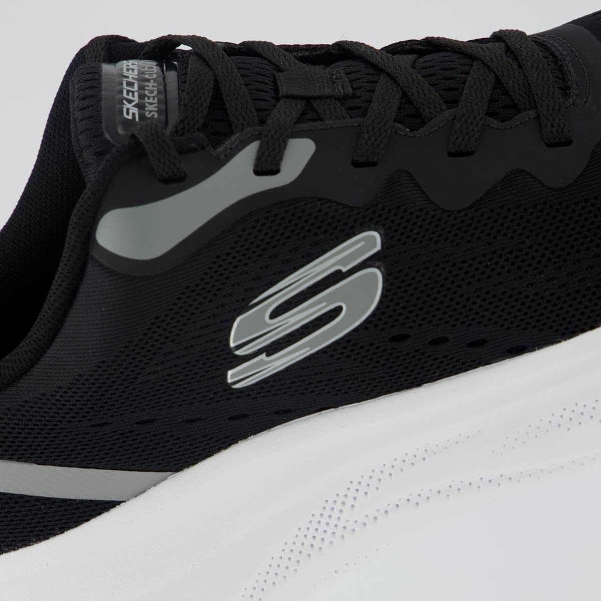 Tênis Skechers Skech Cloud Preto e Branco Preto 7