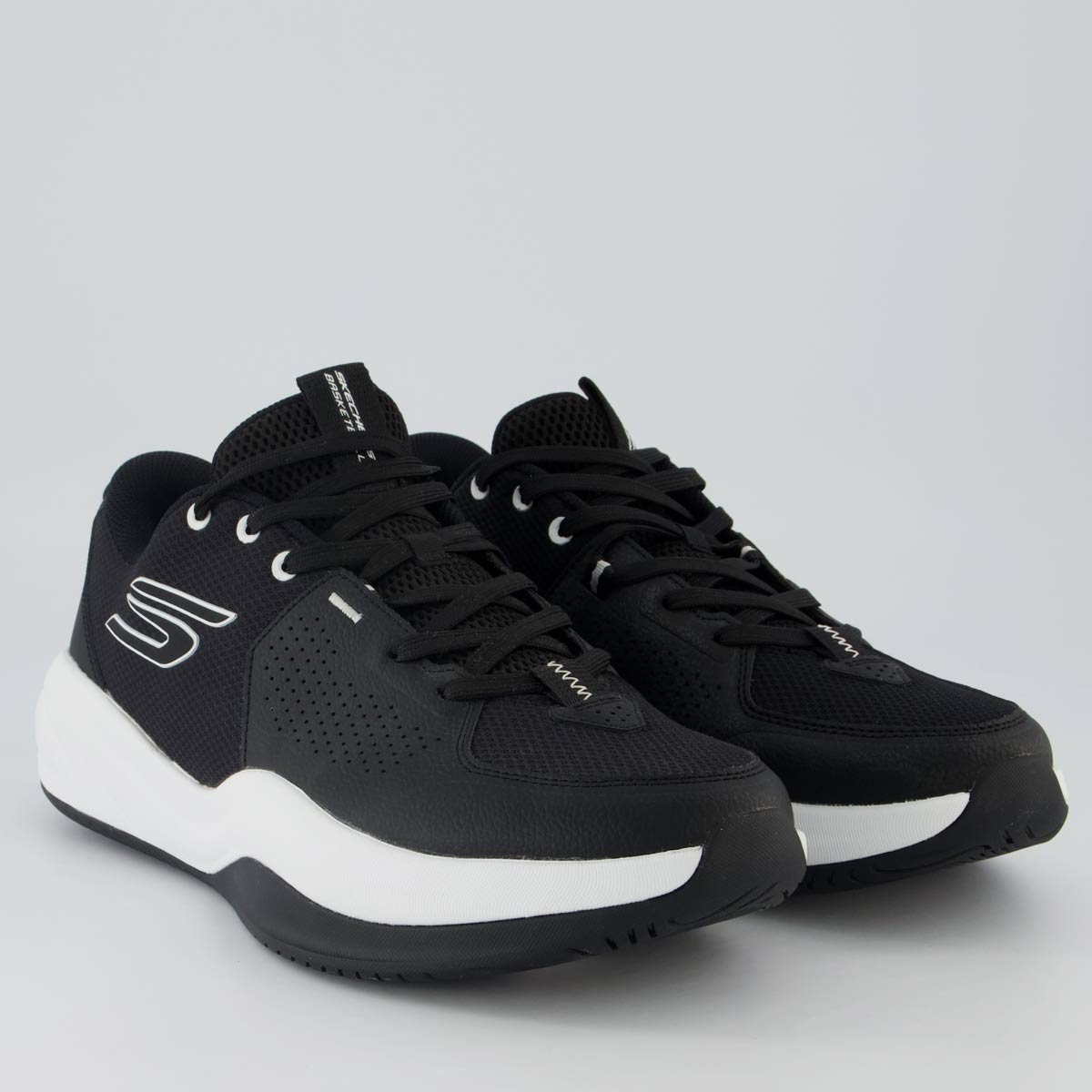 Tênis Skechers SKX Laegue Preto e Branco Preto 2