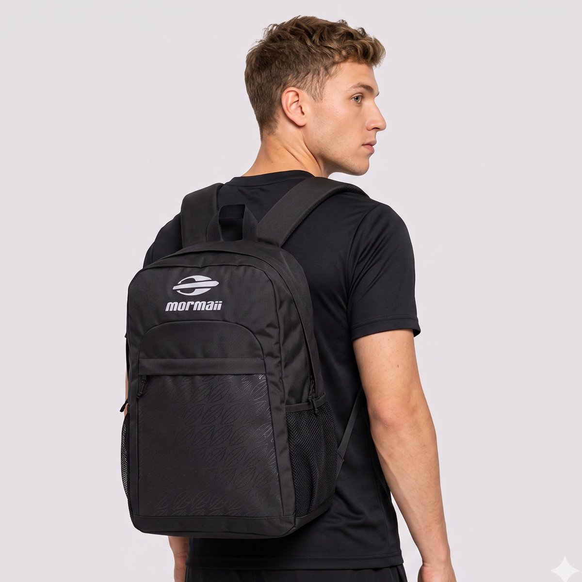 Mochila Mormaii Emborrachada Esportiva Preta