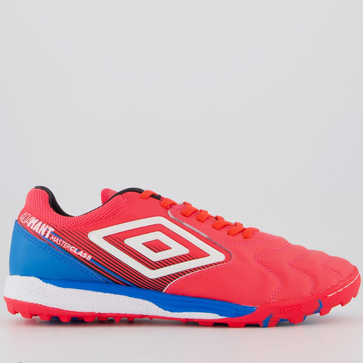 Chuteira Umbro Adamant Master Class Pro Bump Society Rosa e Azul