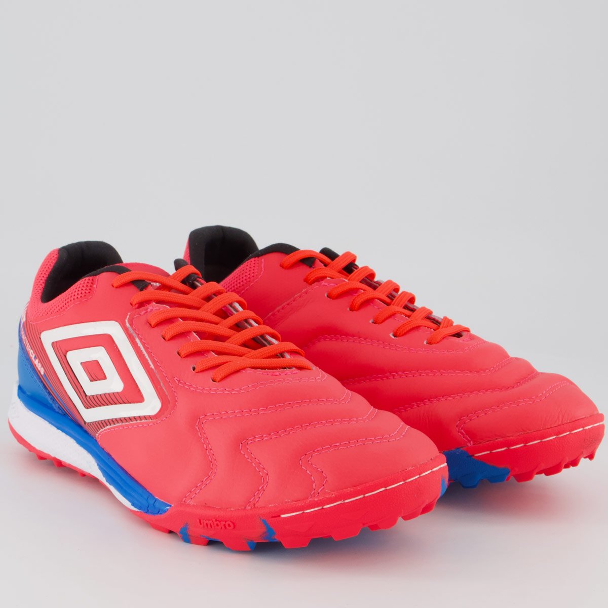 Chuteira Umbro Adamant Master Class Pro Bump Society Rosa e Azul Rosa 2