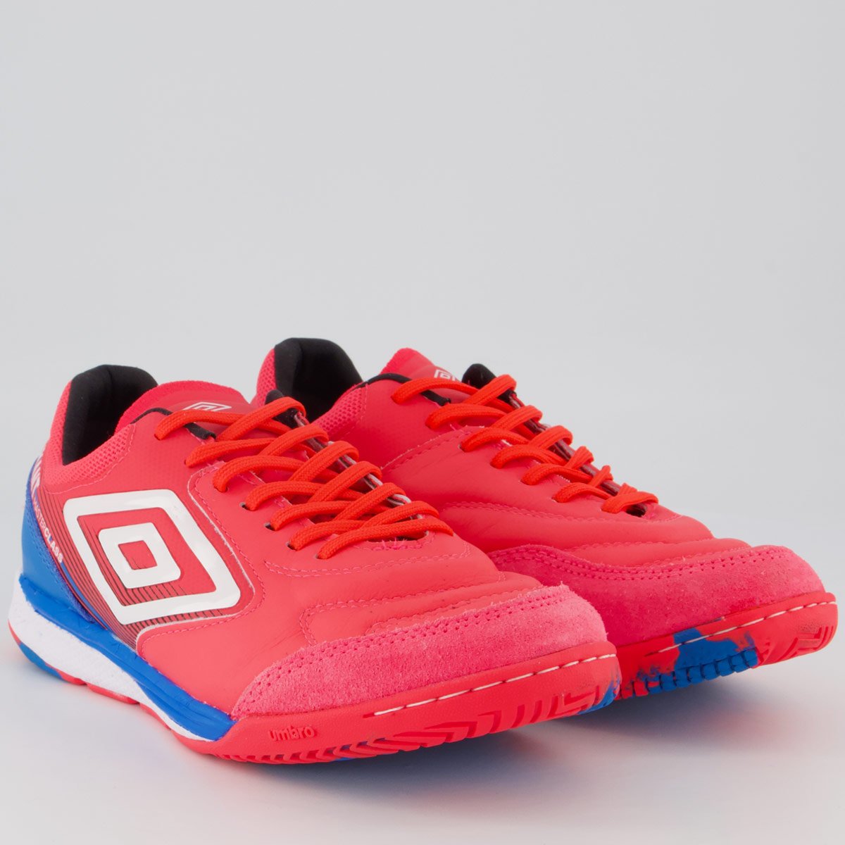 Chuteira Umbro Adamant Master Class Pro Bump Futsal Rosa e Azul Rosa 2