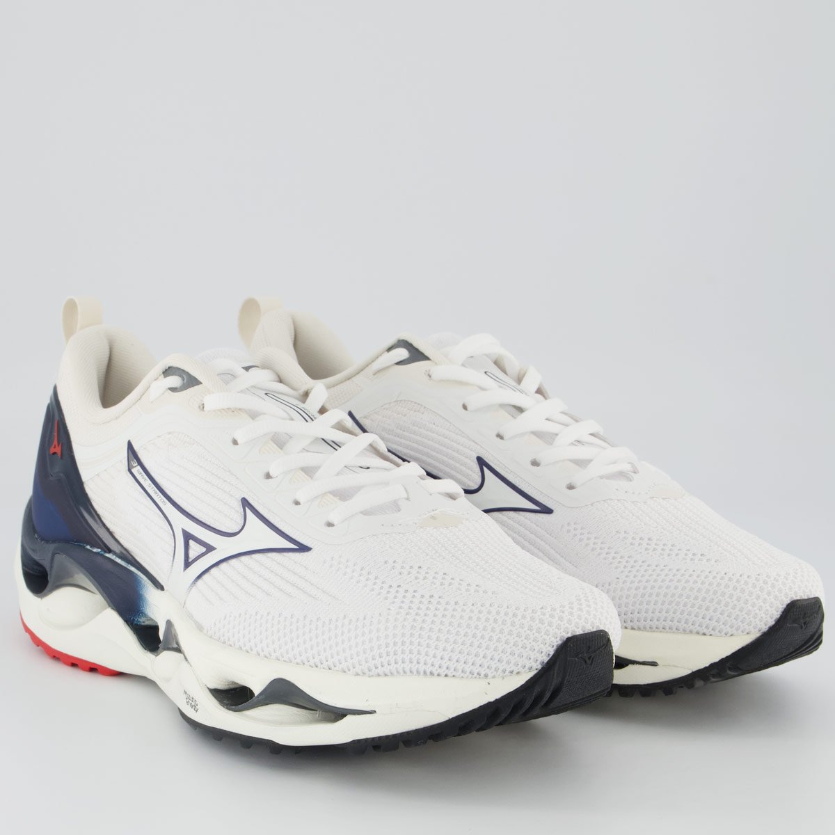 Tênis Mizuno Wave Stratos 3 Branco e Azul Marinho Branco/Azul