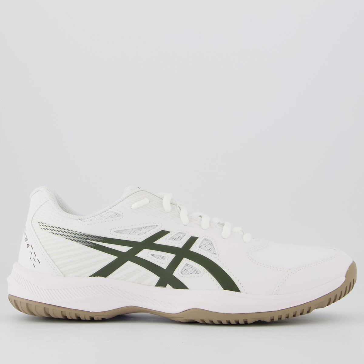 Tênis Asics Court-Slide 4 Branco e Verde Oliva