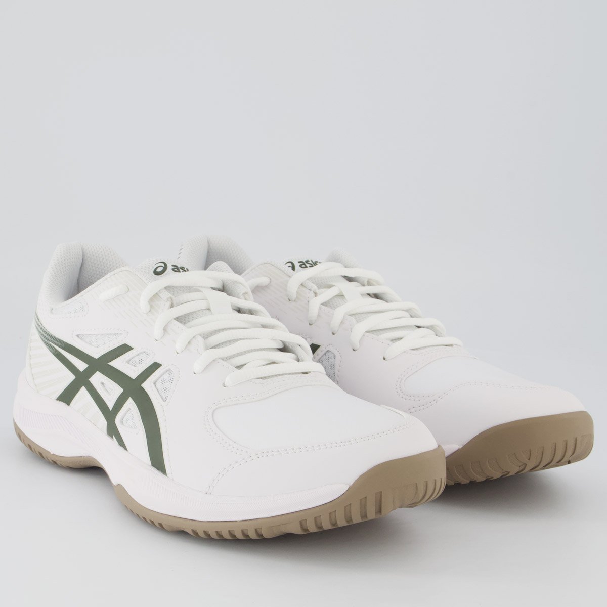 Tênis Asics Court-Slide 4 Branco e Verde Oliva Branco 2
