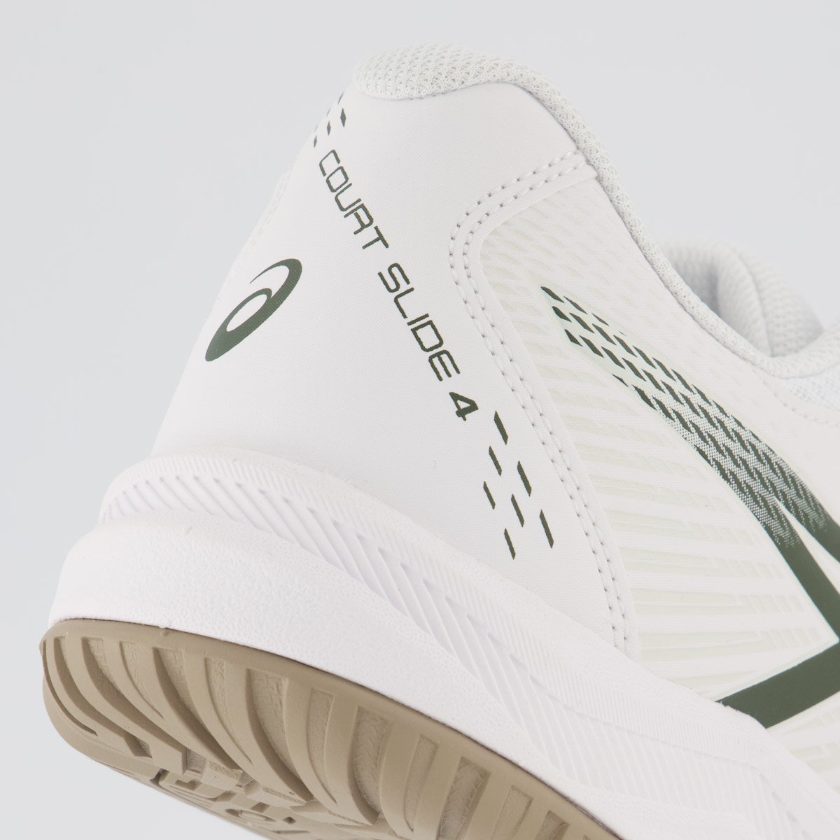 Tênis Asics Court-Slide 4 Branco e Verde Oliva Branco 6