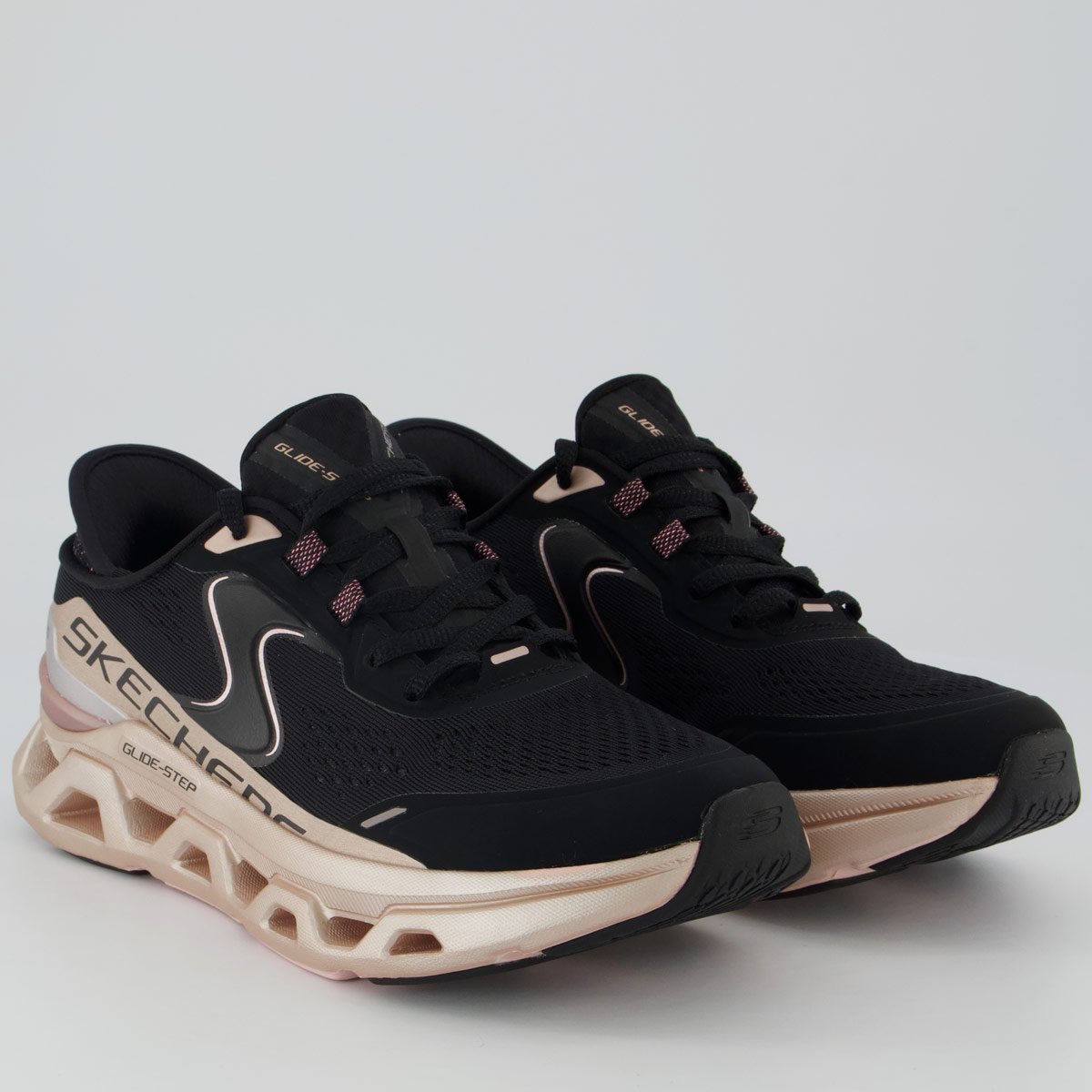 Tênis Skechers Glide-Step Altus Feminino Preto e Rosa Preto/Rosa 2