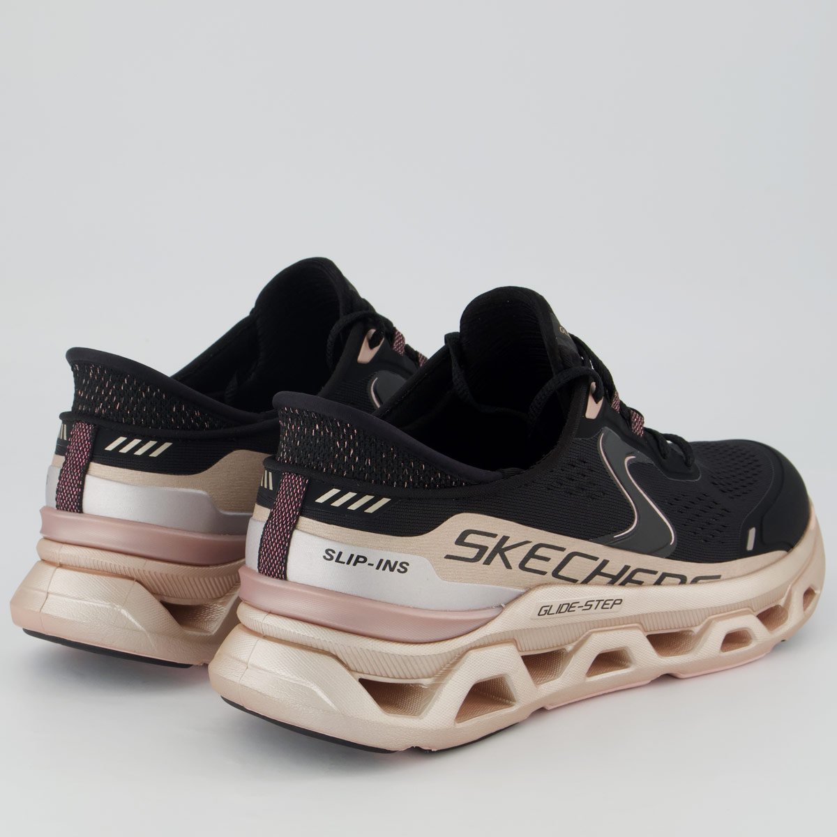 Tênis Skechers Glide-Step Altus Feminino Preto e Rosa Preto/Rosa 3