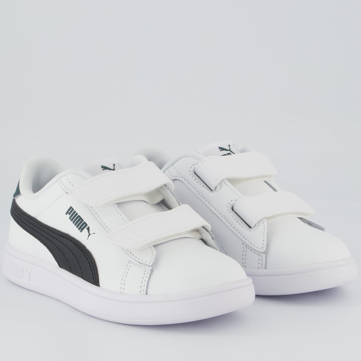Tenis Puma Smash 3.0 Juvenil Branco e Verde Branco 2