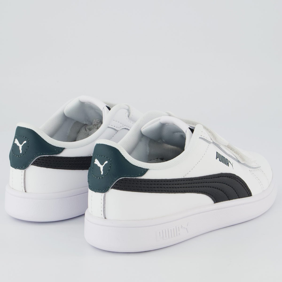 Tenis Puma Smash 3.0 Juvenil Branco e Verde Branco 3