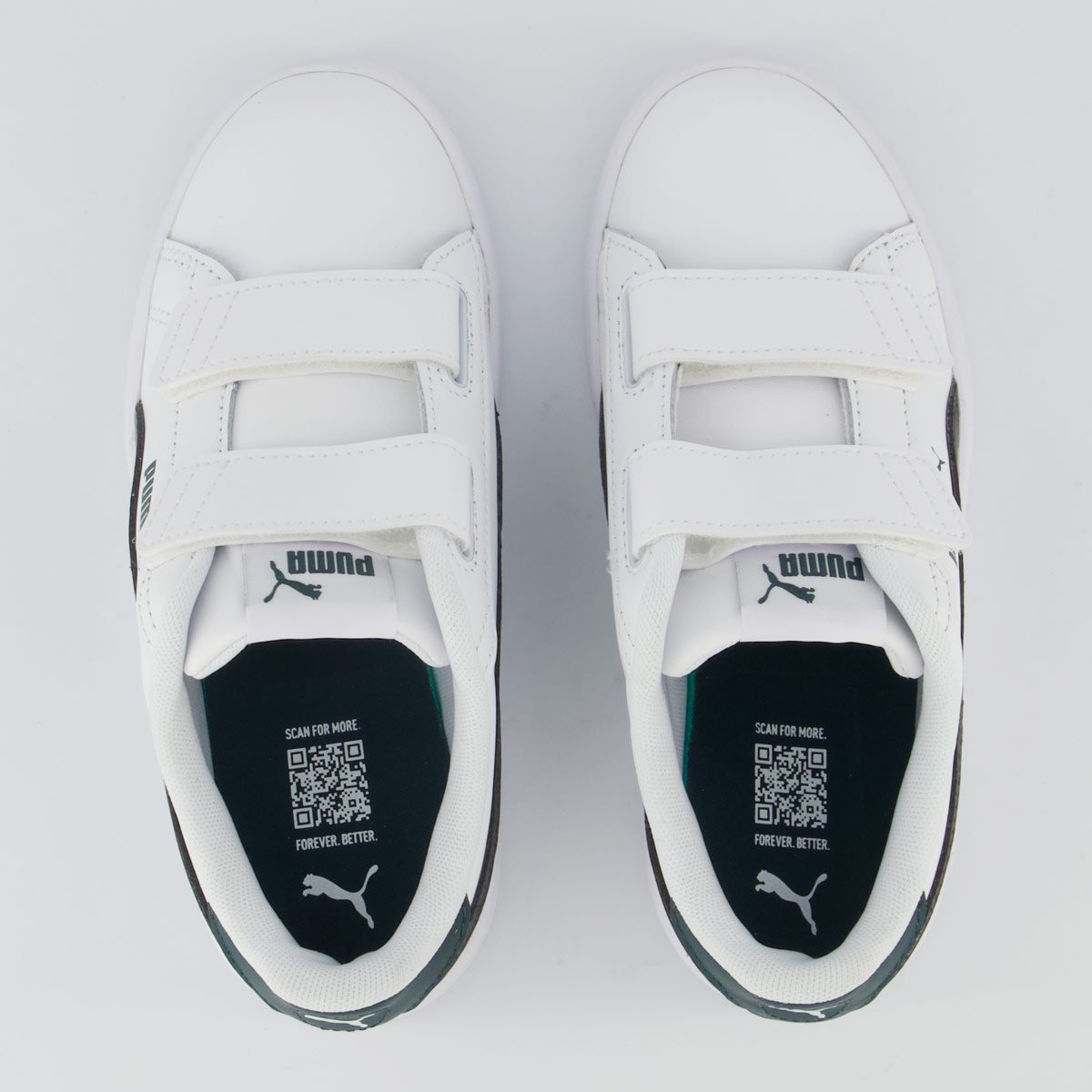 Tenis Puma Smash 3.0 Juvenil Branco e Verde Branco 4