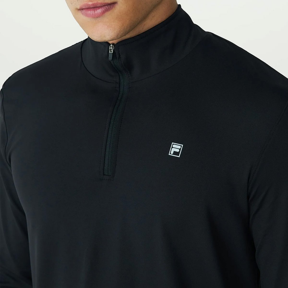 Blusa Fila Half Ziper Life ML Preta Preto 4