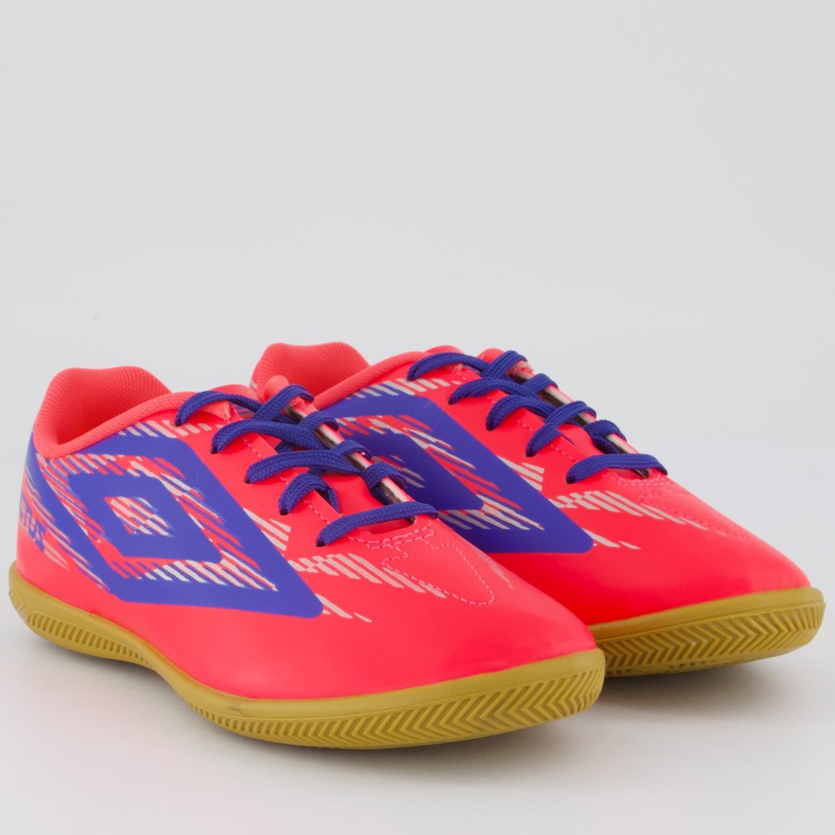 Chuteira Umbro Invictus Futsal Juvenil Rosa e Azul Rosa/Azul 2