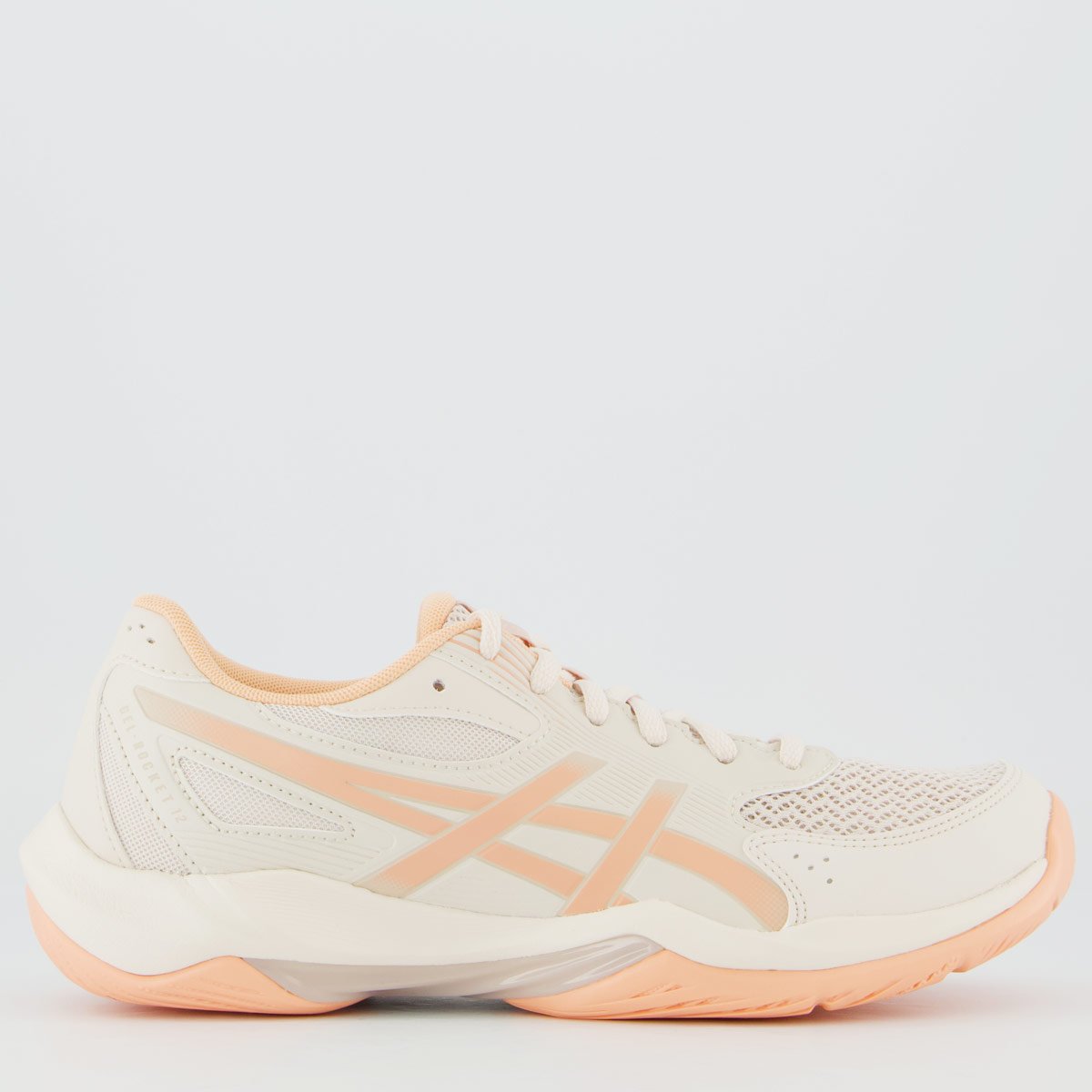 Tênis Asics Gel Rocket 12 Feminino Off-White e Rose