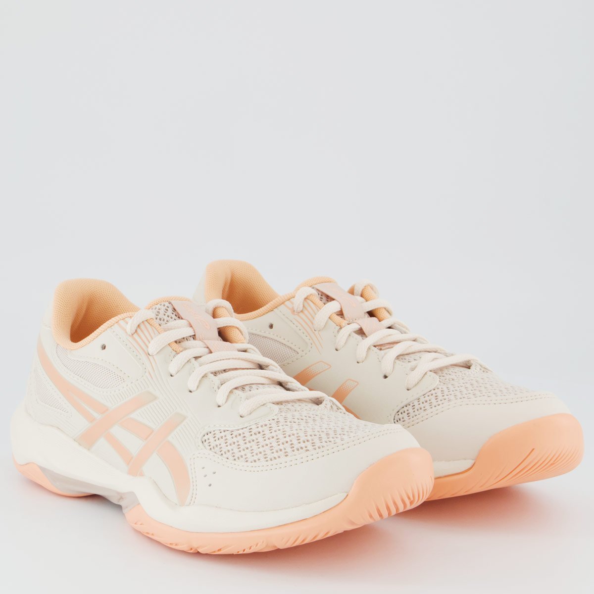 Tênis Asics Gel Rocket 12 Feminino Off-White e Rose Off White 2