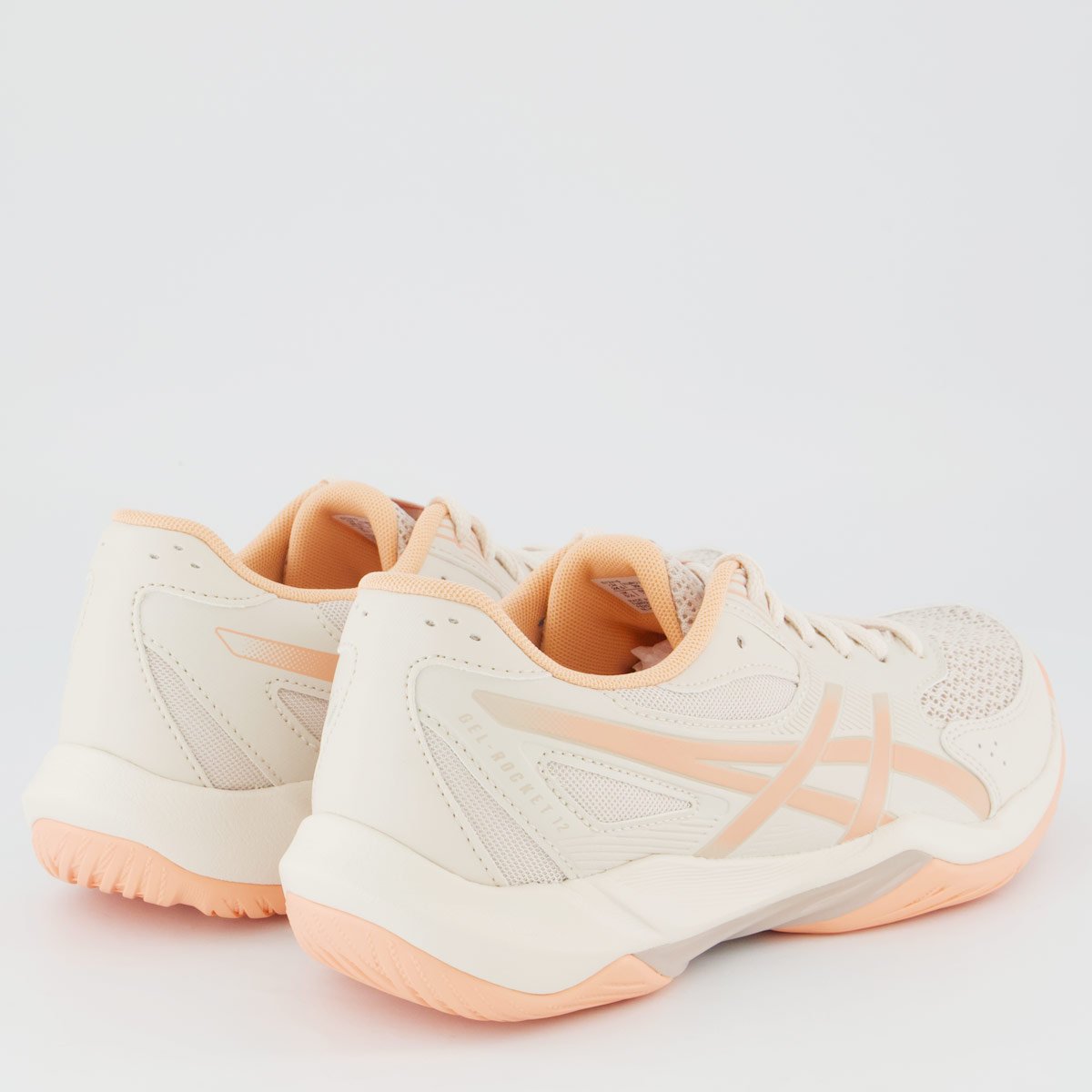 Tênis Asics Gel Rocket 12 Feminino Off-White e Rose Off White 3