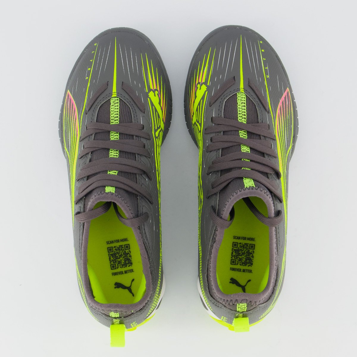 Chuteira Puma Mid Ultra 5 Match Society Juvenil Cinza e Verde Cinza 4