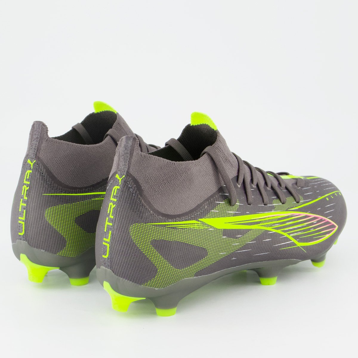 Chuteira Puma Ultra 5 Match+ Campo Cinza e Verde Cinza 3