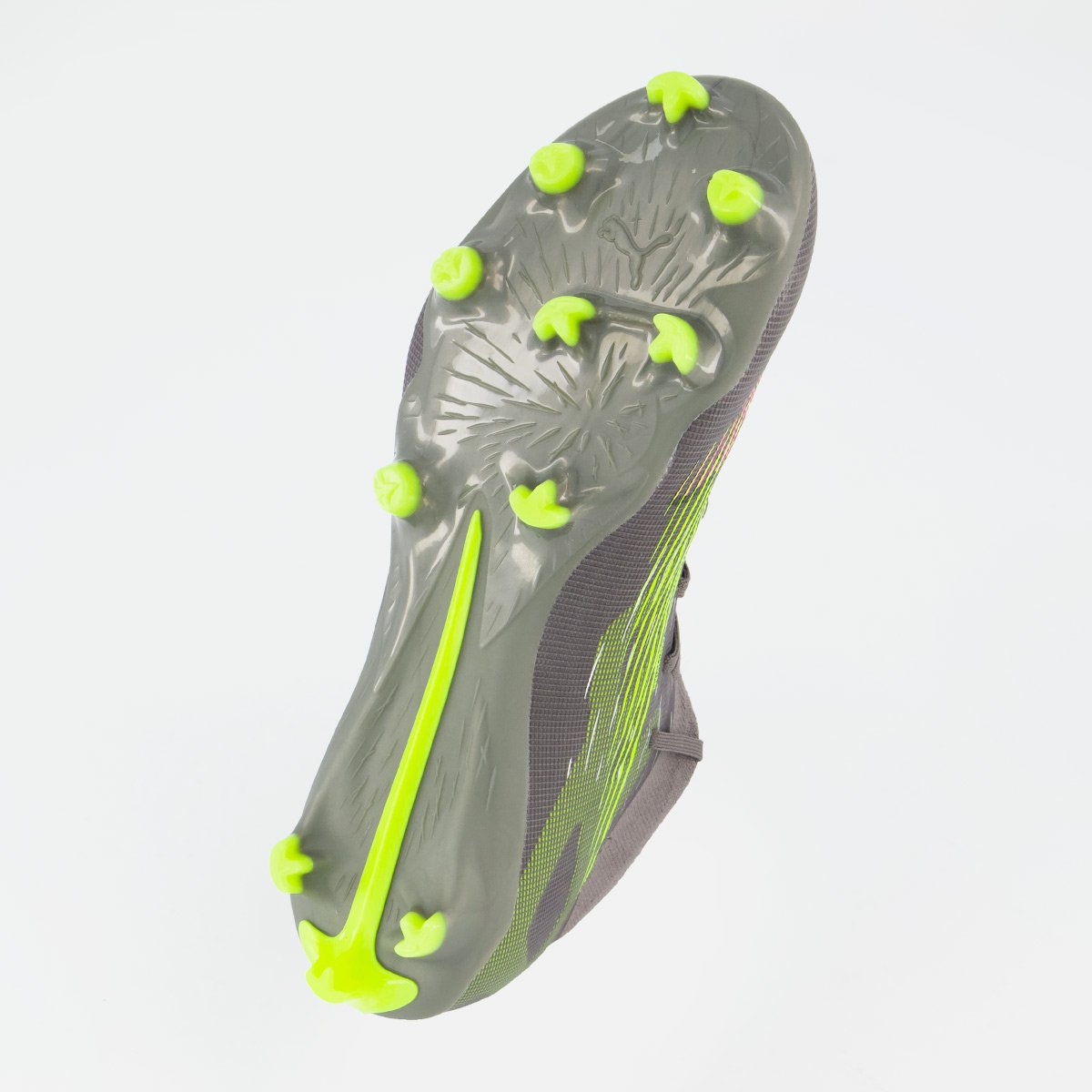 Chuteira Puma Ultra 5 Match+ Campo Cinza e Verde Cinza 5