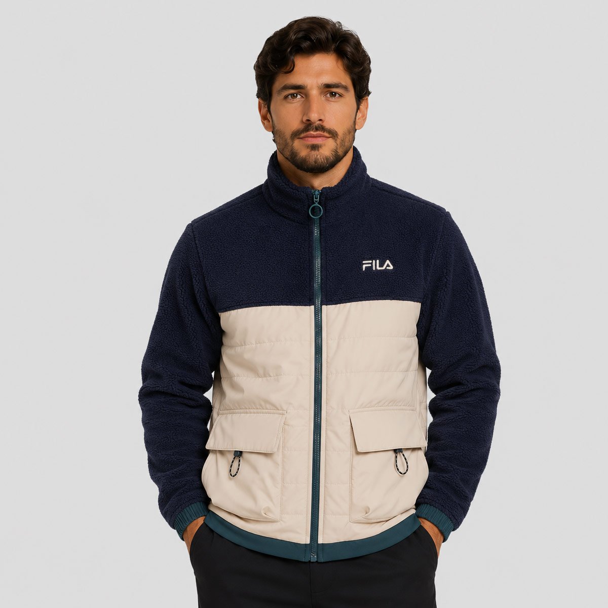 Jaqueta Fila Outer Mix Marinho e Bege