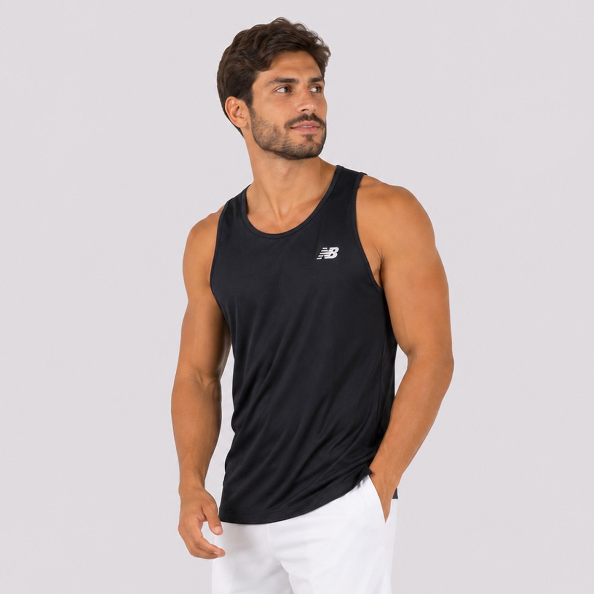 Regata New Balance Sport Essentials Logo Preta Preto 2