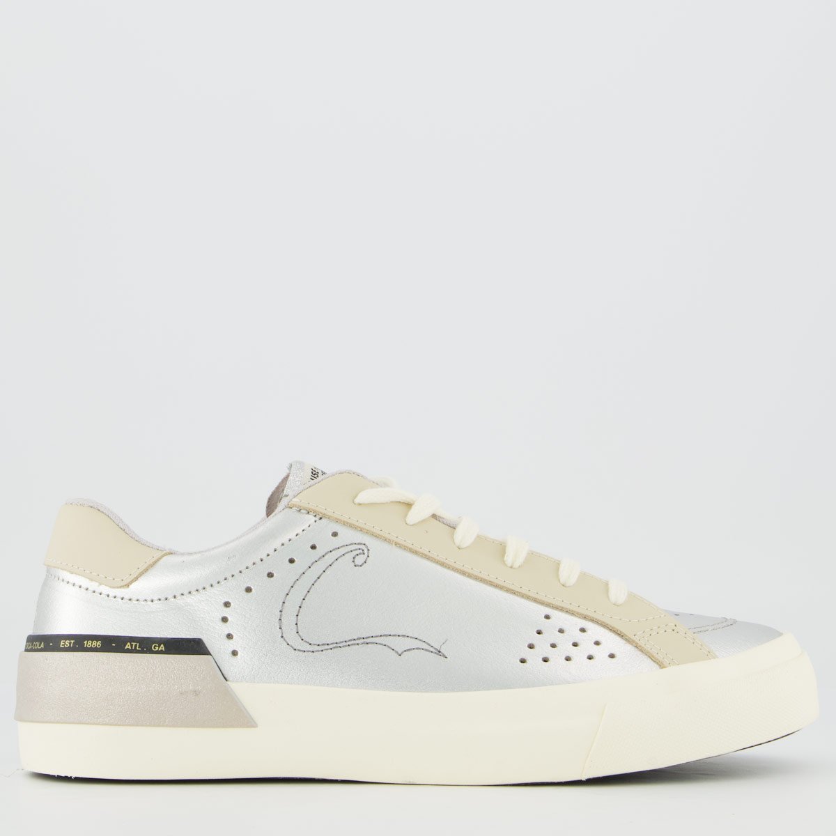Tênis Coca Cola Lavine Leather Feminino Prata