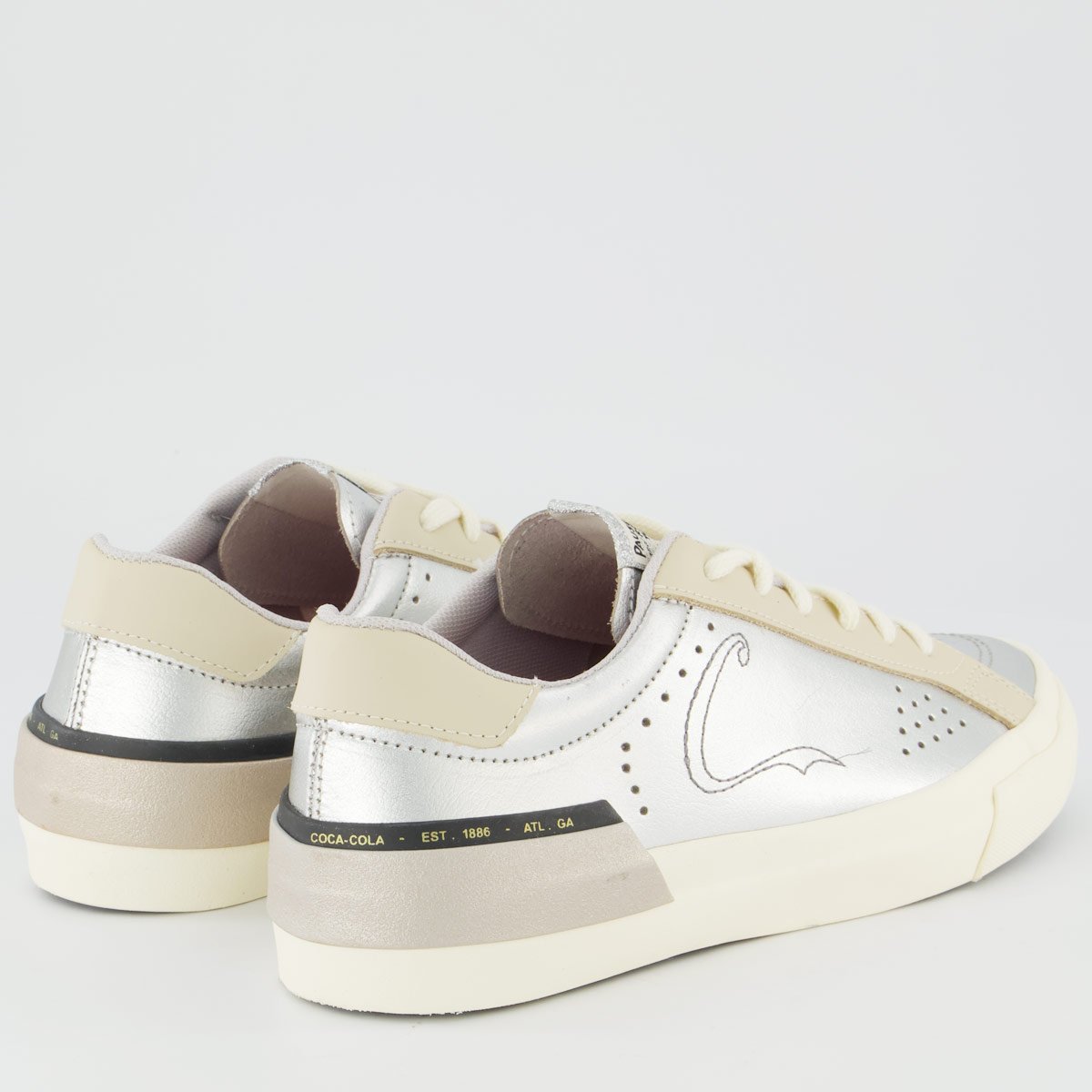 Tênis Coca Cola Lavine Leather Feminino Prata Off White/Prata 3