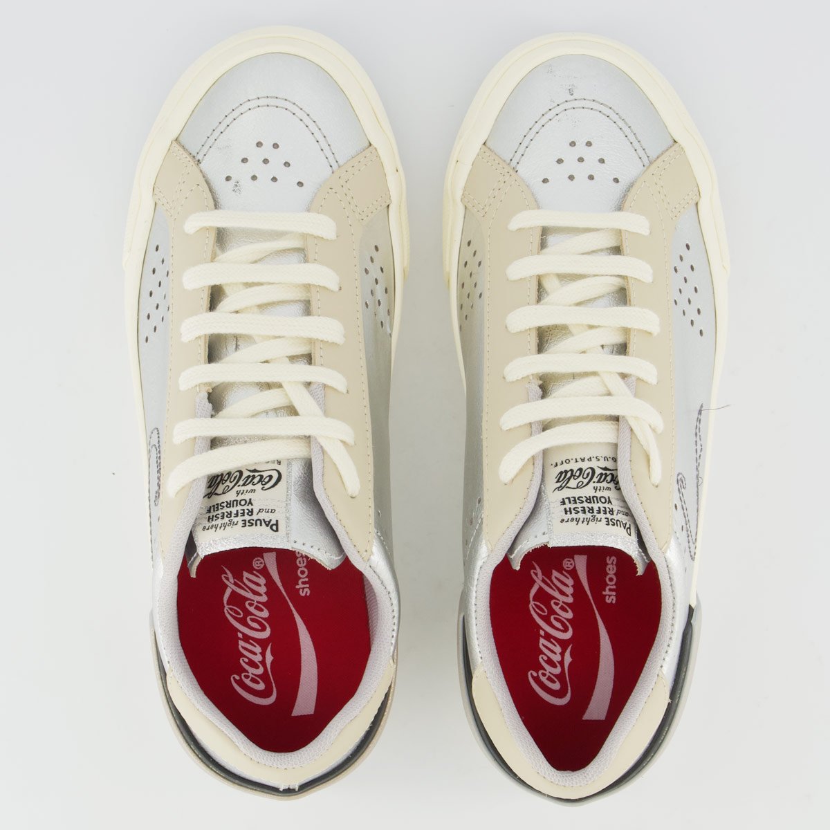 Tênis Coca Cola Lavine Leather Feminino Prata Off White/Prata 4