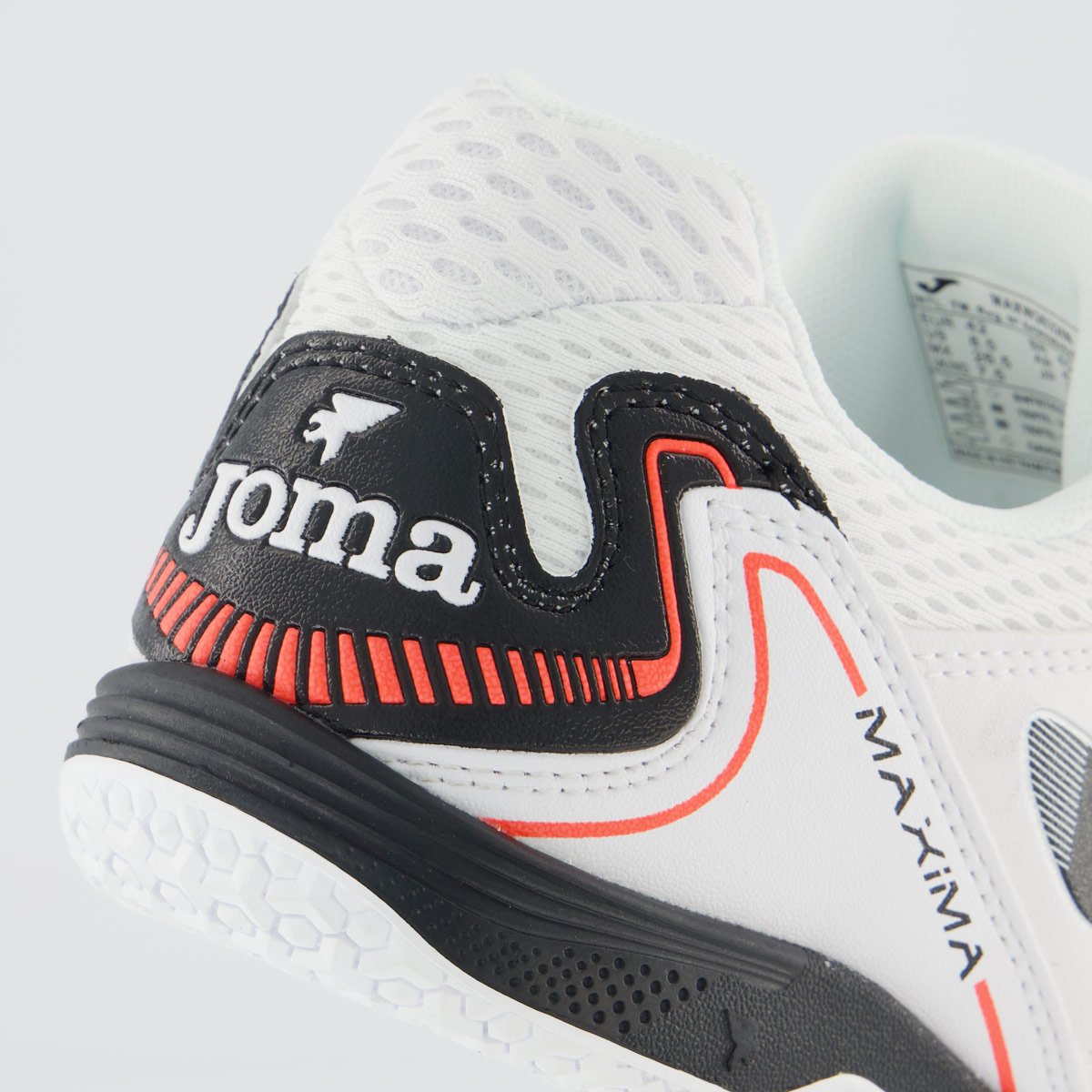 Chuteira Joma Maxima IN Futsal Branca e Preta Branco 6