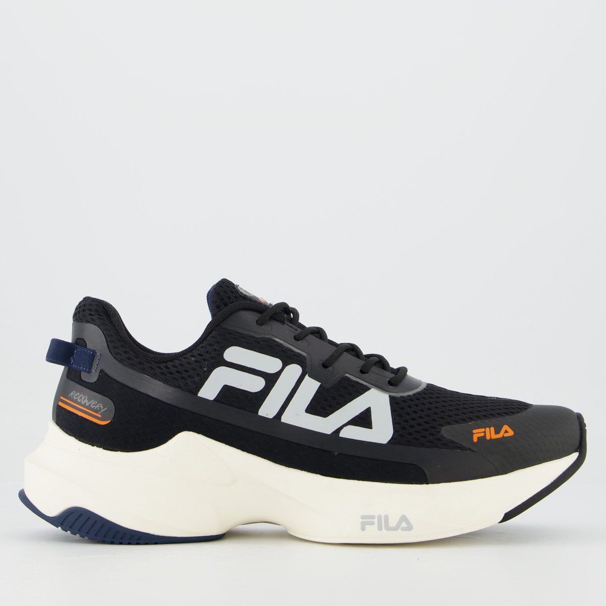 Tênis Fila Recovery Preto e Prata