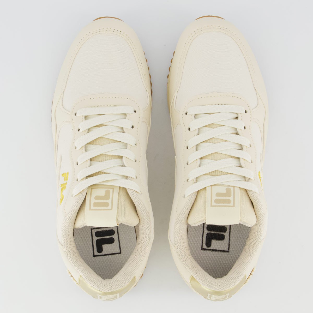 Tênis Fila Euro Jogger Vintage Feminino Bege e Dourado Bege 4