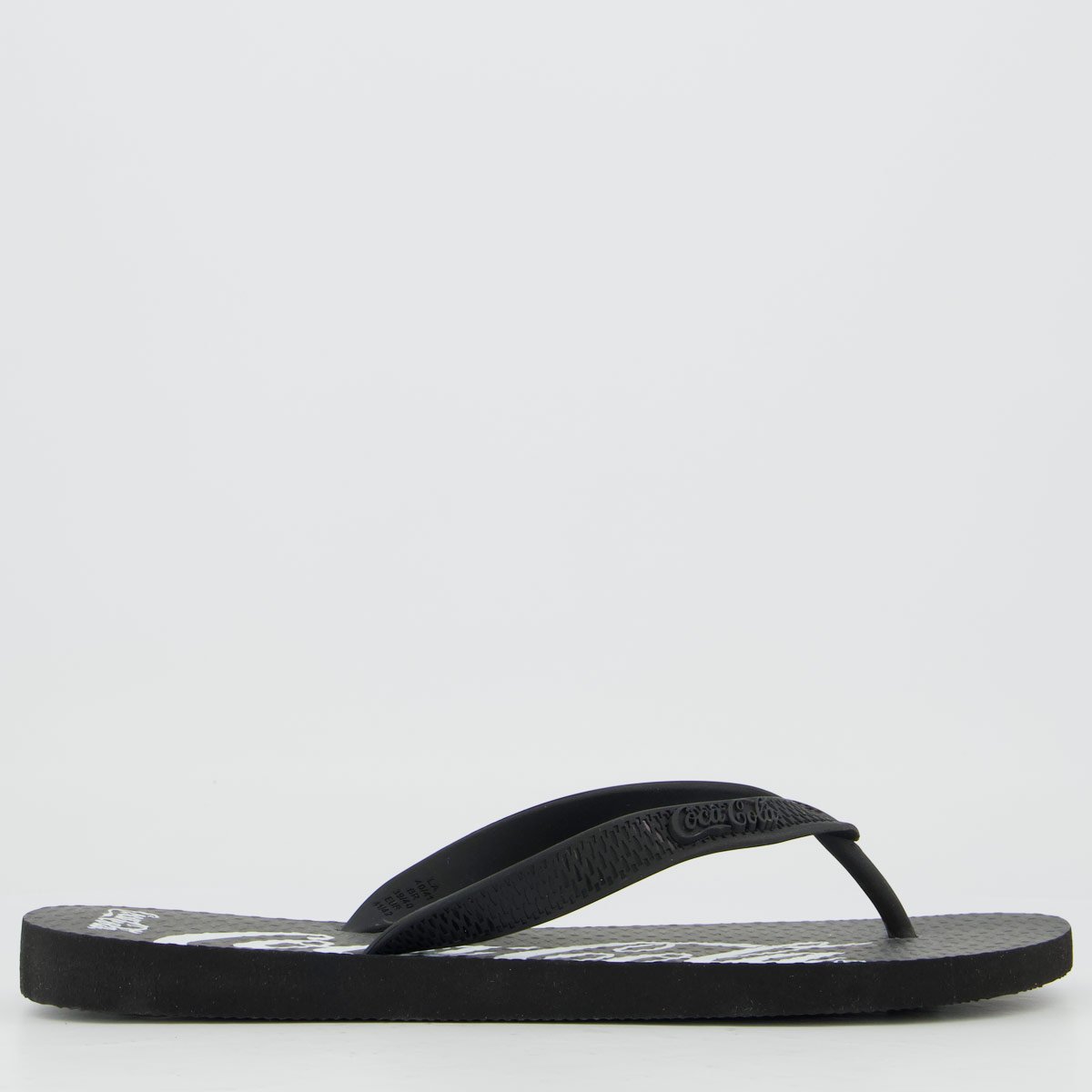 Chinelo Coca Cola Spencerian Preto e Branco Preto 2