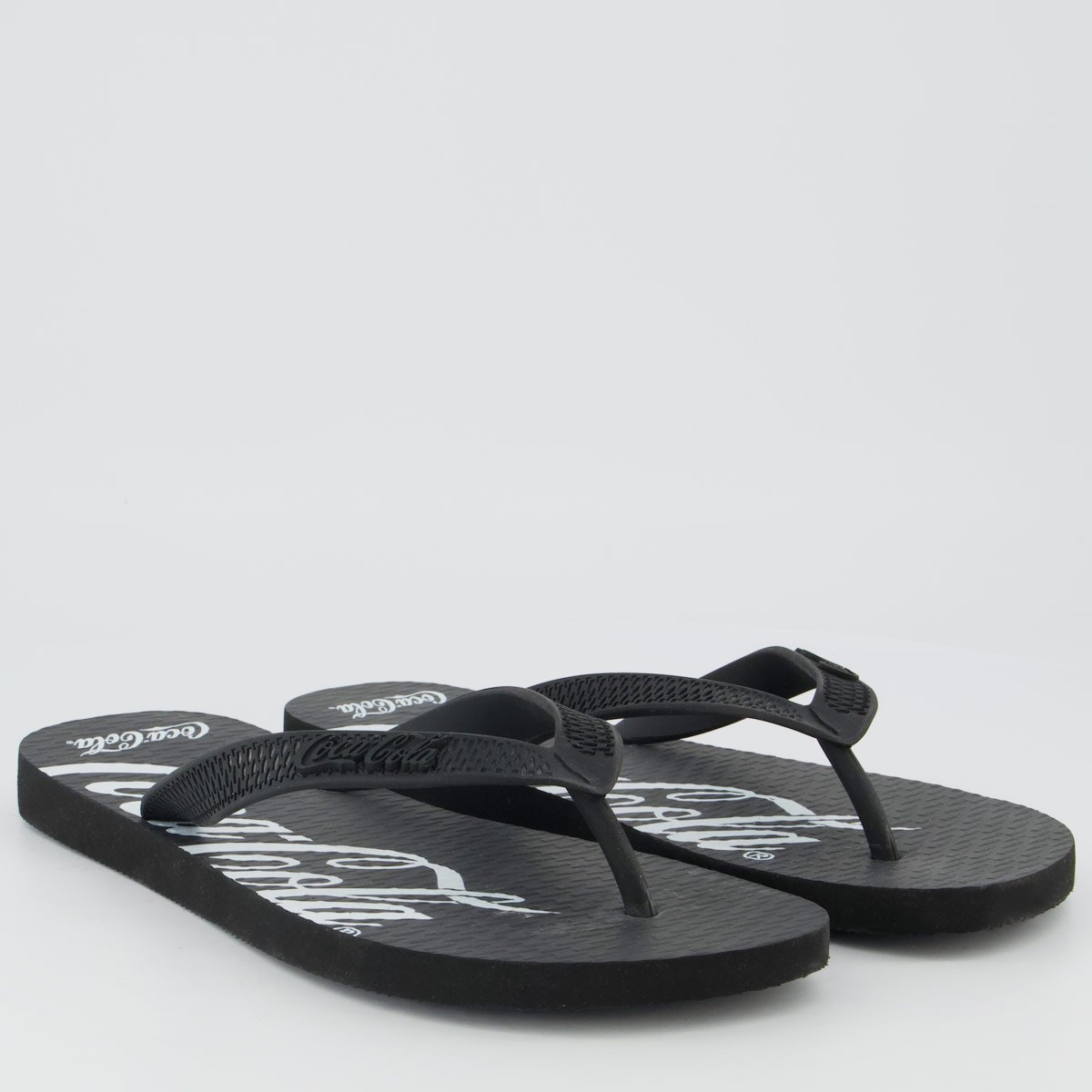 Chinelo Coca Cola Spencerian Preto e Branco Preto 3