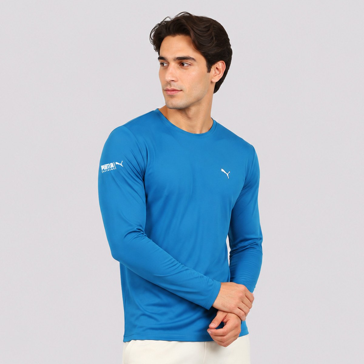 Camiseta Puma Manga Longa UV50+ Azul Azul 2