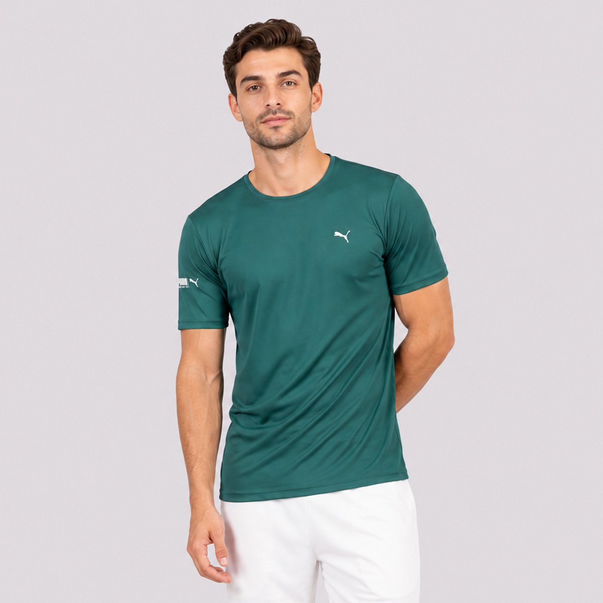 Camiseta Puma Manga Curta UV50+ Verde