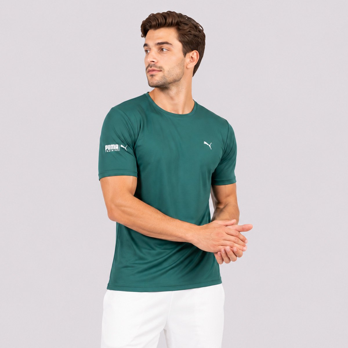 Camiseta Puma Manga Curta UV50+ Verde Verde 2